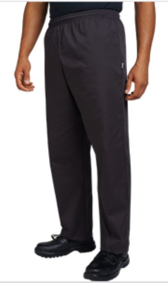DC15 budget fully elasticated black chef's trousers